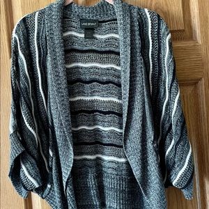 Lane Bryant Sweater Shrug 22/24 - Gray with Black & White